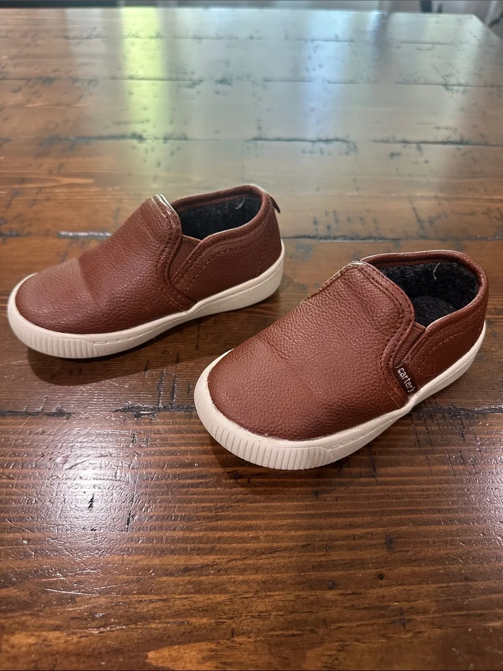 Carters Kids' Slip-On Casual Sneakers in Brown